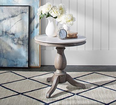 Alexandra Round Marble End Table 24 Pottery Barn