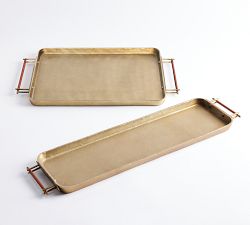 Handcrafted Beltic Brass &amp; Leather Tray