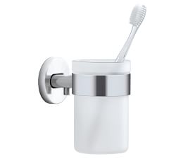 Cyl Frosted Glass Toothbrush Holder
