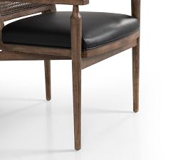 Giselle Cane Leather Dining Armchair