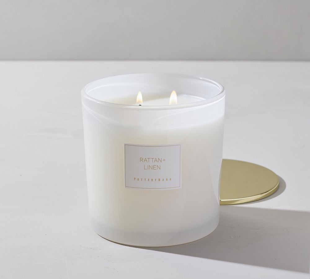 Rattan & Linen Scented Candle, Large, 22 oz