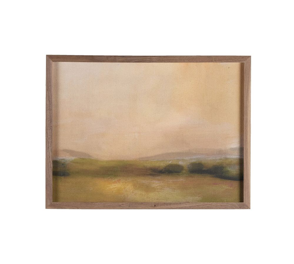 Formation Abstract Landscape Painting with Maple Frame, 18" x 24"