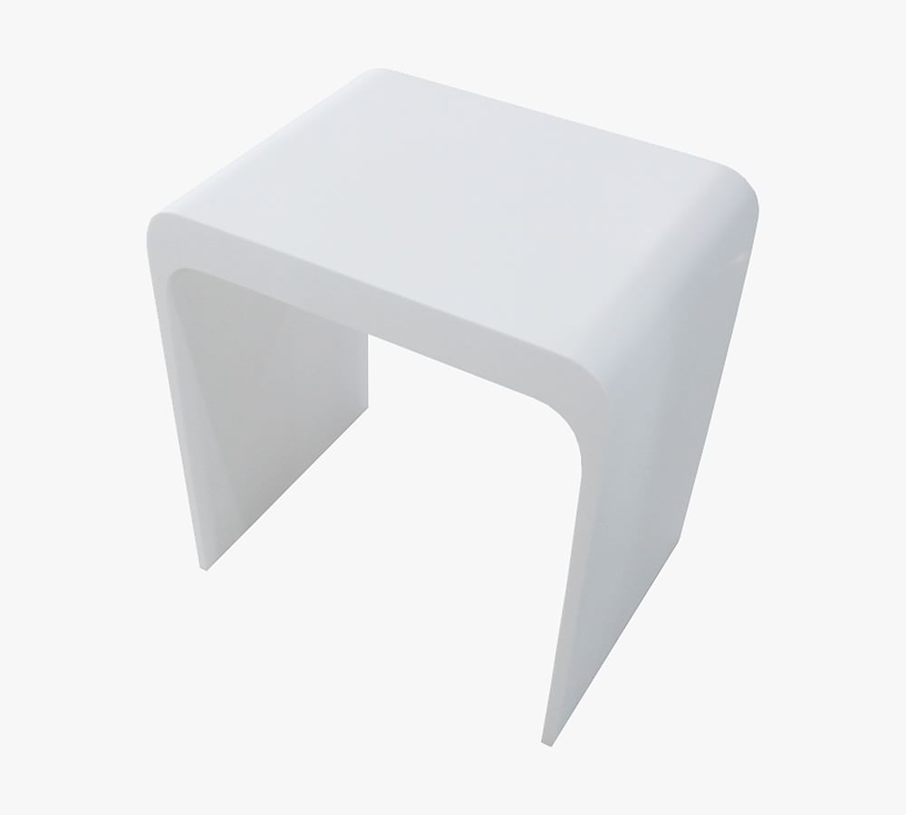 Gloss White Cadice Acrylic Shower Stool, 17" x 12"