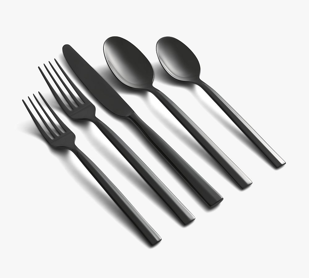 Brushed Gunmetal - Aero 20-Piece Flatware