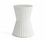 Fluted Clay Round Outdoor Side Table (14&quot;)