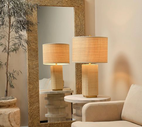 Amalfi Raffia 13 Table Lamp Natural Pottery Barn