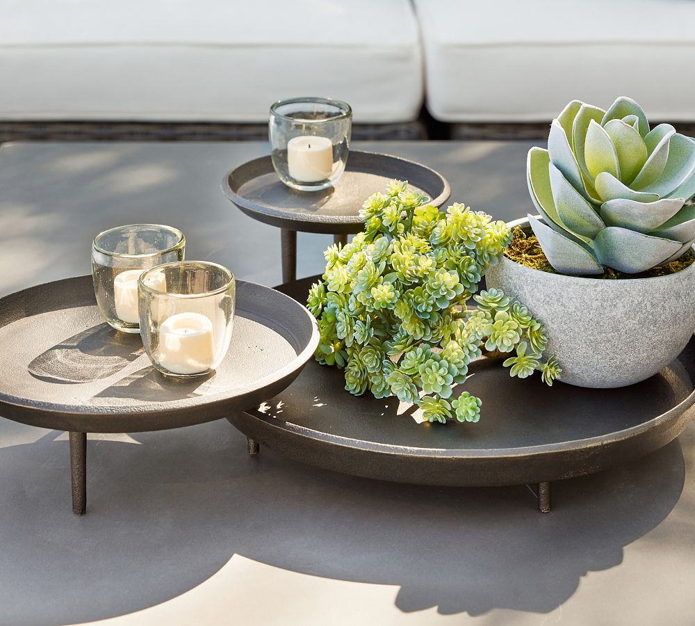 Handcrafted Metal Tiered Tray