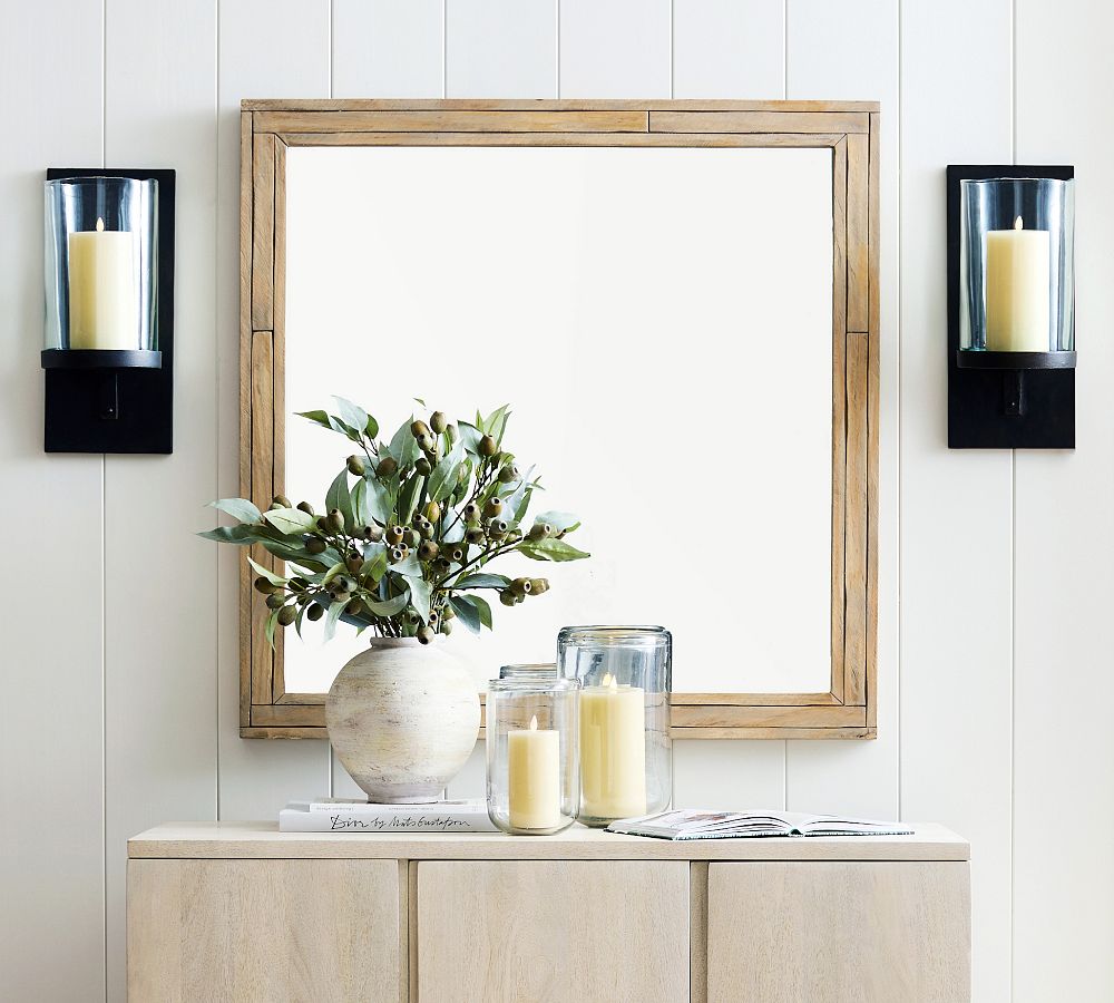 Field Handcrafted Wooden 40&quot; Square Wall Mirror