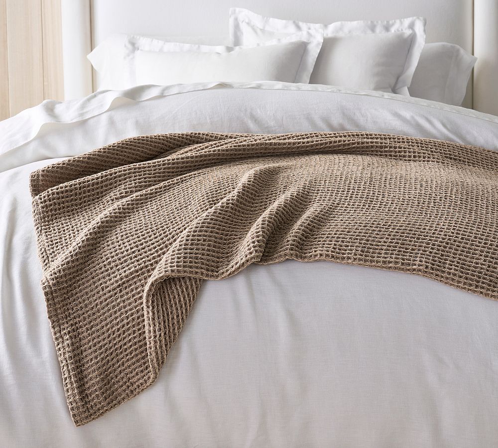 Waffle Weave Blanket Full/Queen in Mocha