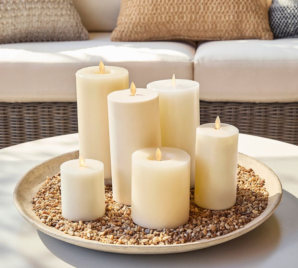 Premium Flickering Flameless Wax Pillar Candle