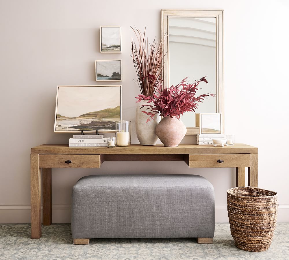 Handcrafted Wooden Rectangular Wall Mirror - Unique Design