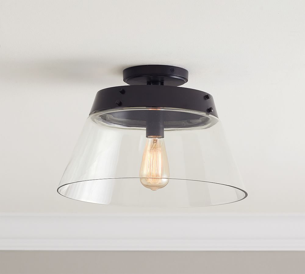 Caldwell Flared Recycled Glass Flush Mount (16&quot;)