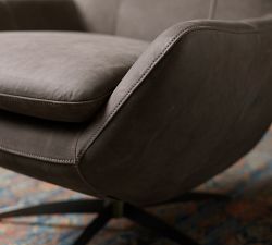 Wells Leather Petite Swivel Chair