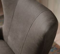 Wells Leather Petite Swivel Chair