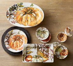 Harvest Pumpkin Stoneware Rectangular Serving Platter