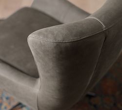 Wells Leather Petite Swivel Chair