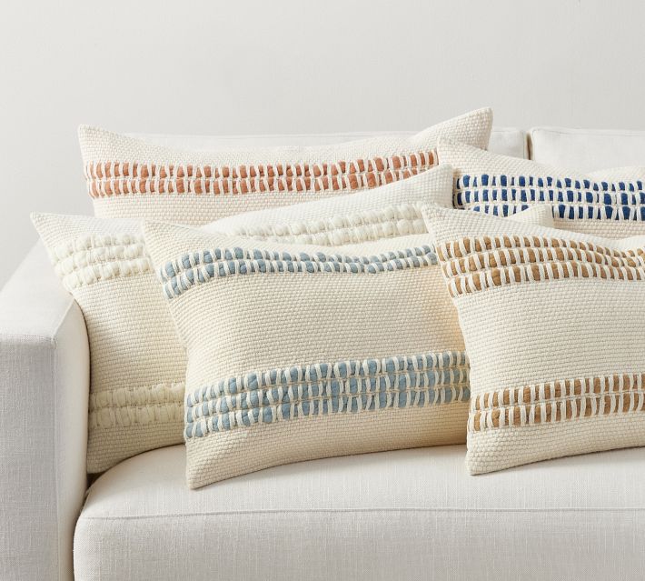 Reed Striped Lumbar Pillow Pottery Barn