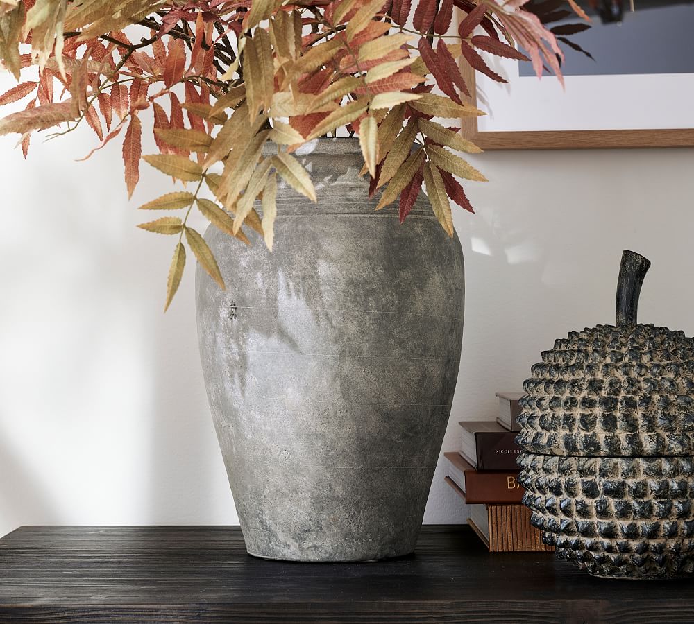 Artisan Handcrafted Ceramic Vase - Gray