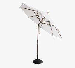 9' Round Outdoor Patio Umbrella &ndash; Eucalyptus Tilt Frame&#8203;