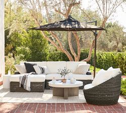10' Round Cantilever Outdoor Patio Umbrella - Rustproof&#160;Aluminum Frame with Base