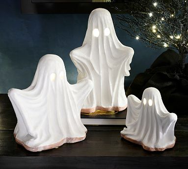 Ceramic Wooden 2024 ghosts set of 2