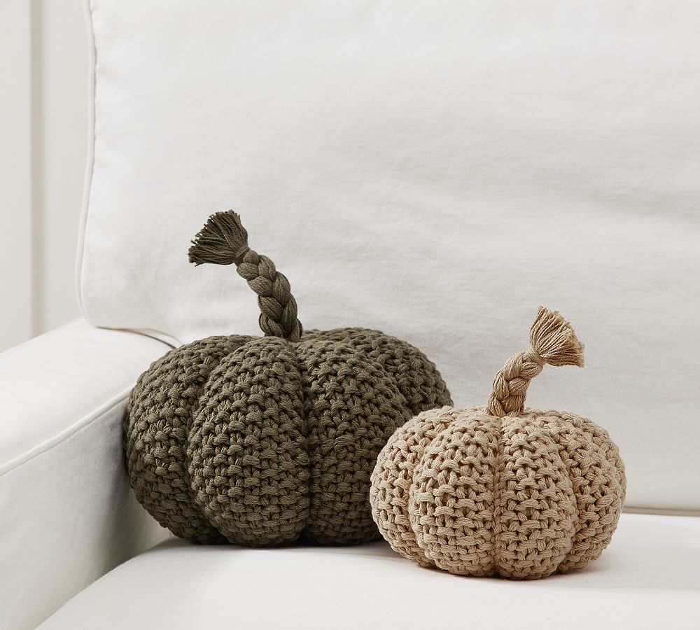 Seedstitch Pumpkin Shaped Pillow
