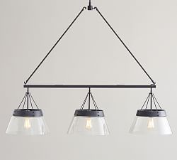 Caldwell Flared Recycled Glass Linear Chandelier (60&quot;)