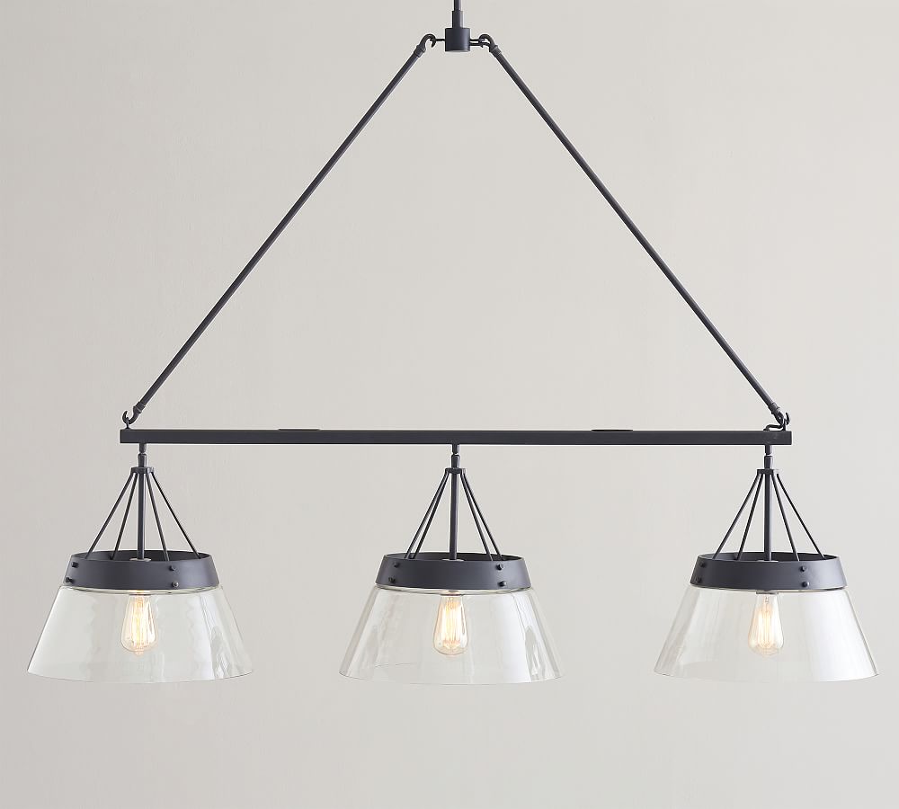 Caldwell Flared Recycled Glass Linear Chandelier (60&quot;)