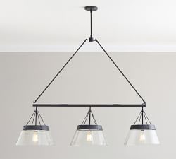 Caldwell Flared Recycled Glass Linear Chandelier (60&quot;)