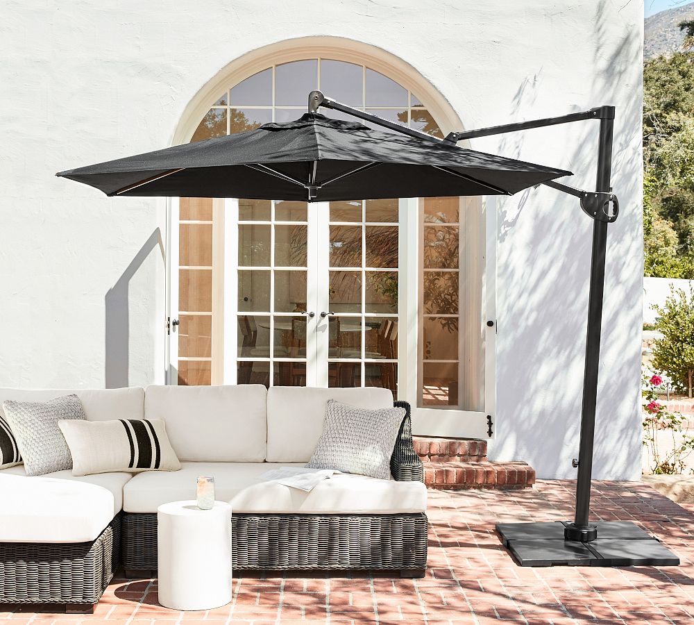 10' Round Cantilever Outdoor Patio Umbrella - Rustproof&#160;Aluminum Frame with Base