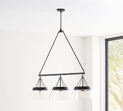 Caldwell Flared Recycled Glass Linear Chandelier (60&quot;)