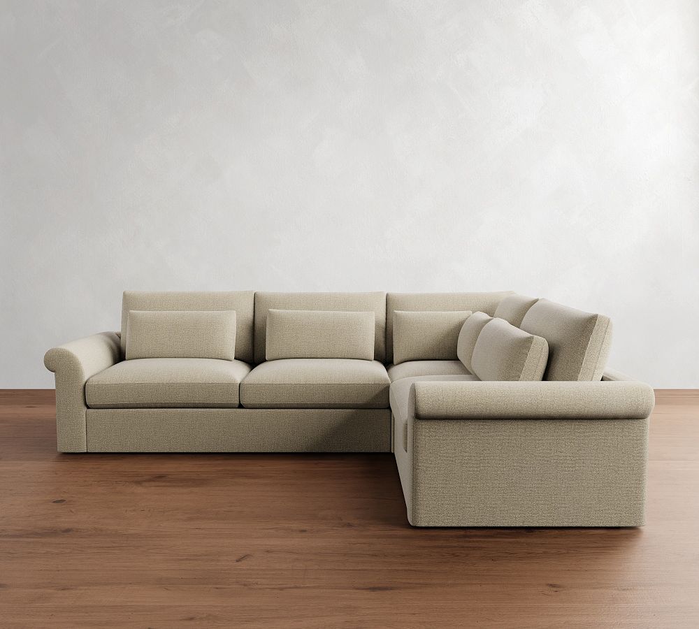 Westwood Roll Arm Deep Seat 3-Piece Sectional (125&quot;)