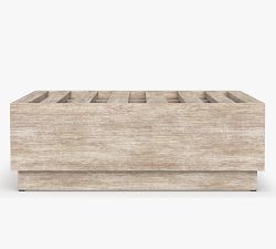 Indio Eucalyptus Modern Platform Outdoor Ottoman (33&quot;)