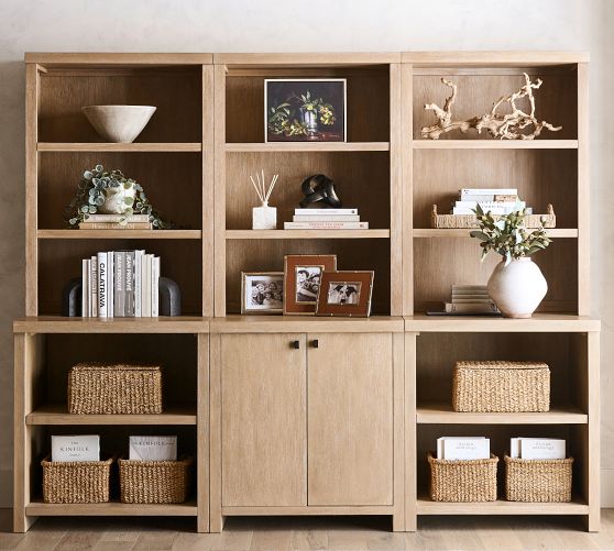 Shelves Bookcases Wood Metal Glass Pottery Barn