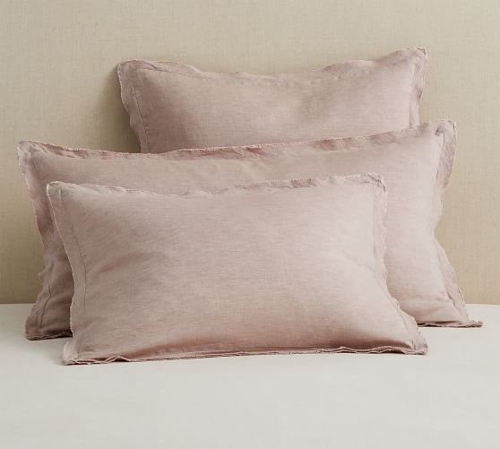 Pottery Barn BELGIAN Flax Natural 2024 Tan Linen 2 STANDARD Pillow Shams