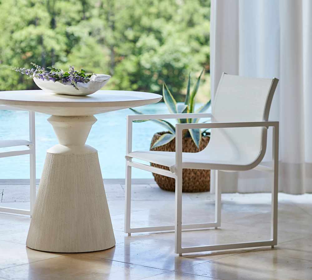 Syble Mesh Sling Outdoor Dining Armchair