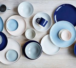 Shell Bisque Porcelain Dinner Plates, Set of 4