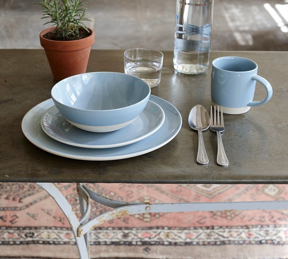 Shell Bisque Porcelain Dinner Plates, Set of 4