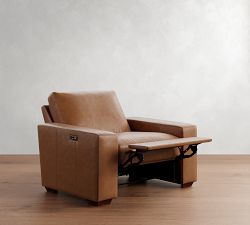 Big Sur Square Arm Leather Power Recliner