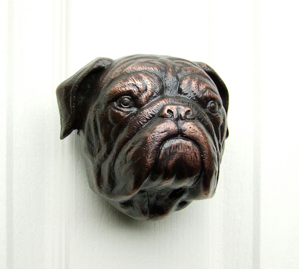 Bronze Bulldog Dog Knocker