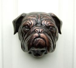 Bronze Bulldog Dog Knocker