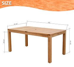 Saldano Teak Rectangular Outdoor Dining Table (63&quot;-87&quot;)