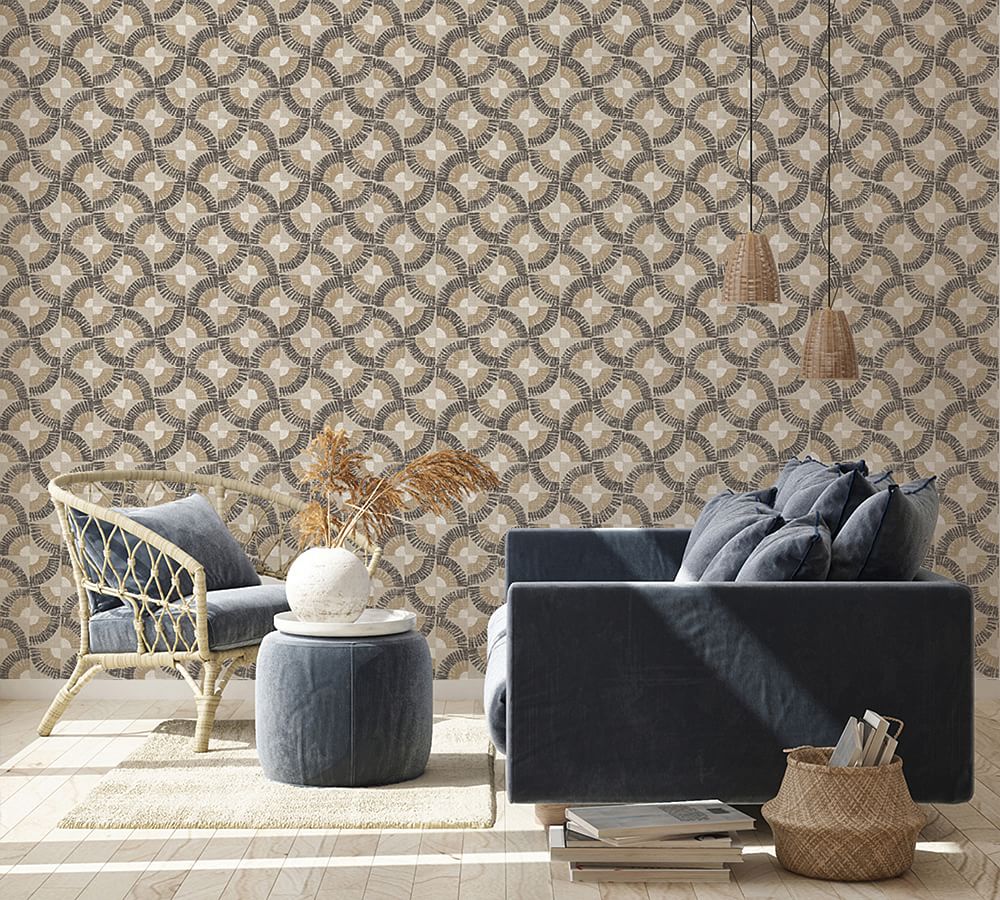 Grasscloth Fans Peel &amp; Stick Removable Wallpaper