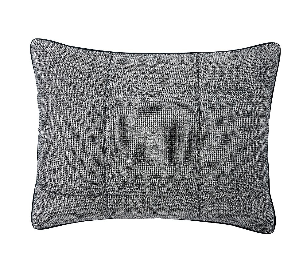 European Flax Linen Waffle Sham, Set of 2 - Color, Midnight