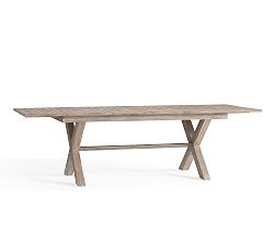 Indio X-Base Rectangular Extending Dining Table, Weathered Gray