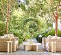 Cayman Concrete &amp; Eucalyptus Round Outdoor Nesting Coffee Table