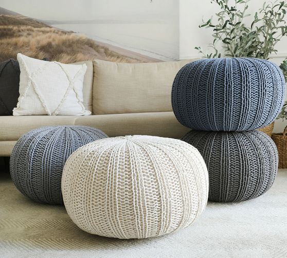Poufs Pouf Ottomans Floor Pillows Pottery Barn