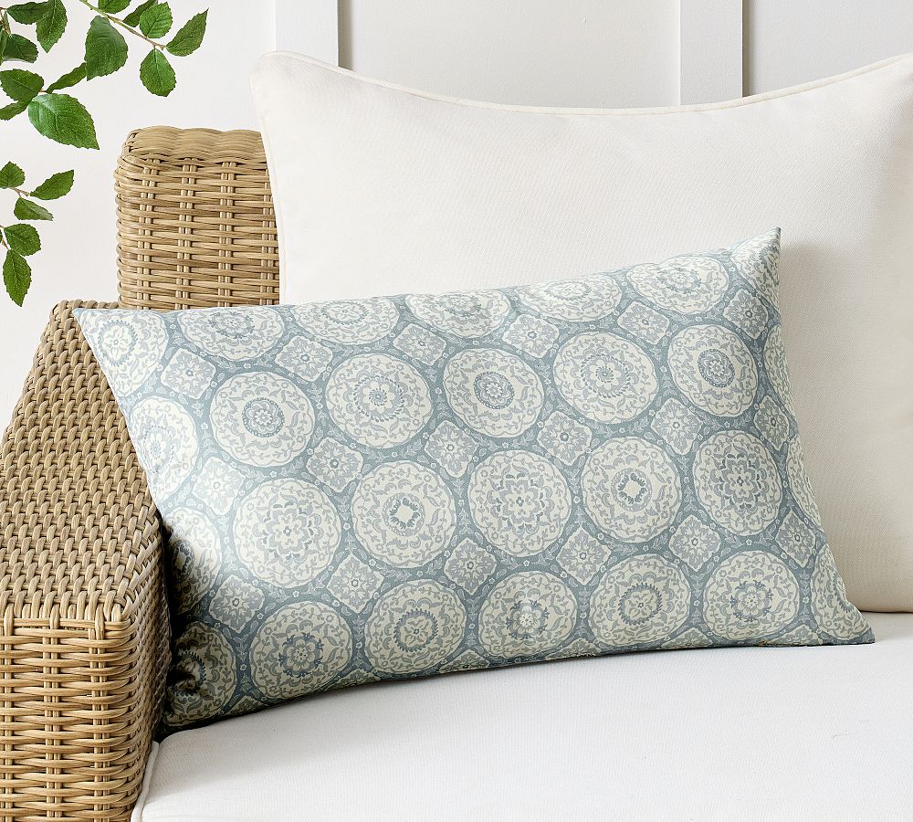 Kravet Medallion Outdoor Lumbar Pillow