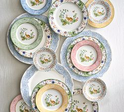 Botanical Bunny Stoneware Appetizer Plates - Set of 4