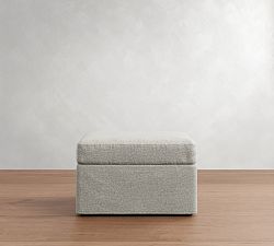 Cameron Modern Square Arm Slipcovered Storage Ottoman